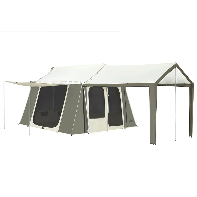 12×9 Canvas Cabin Tent with Deluxe Awning