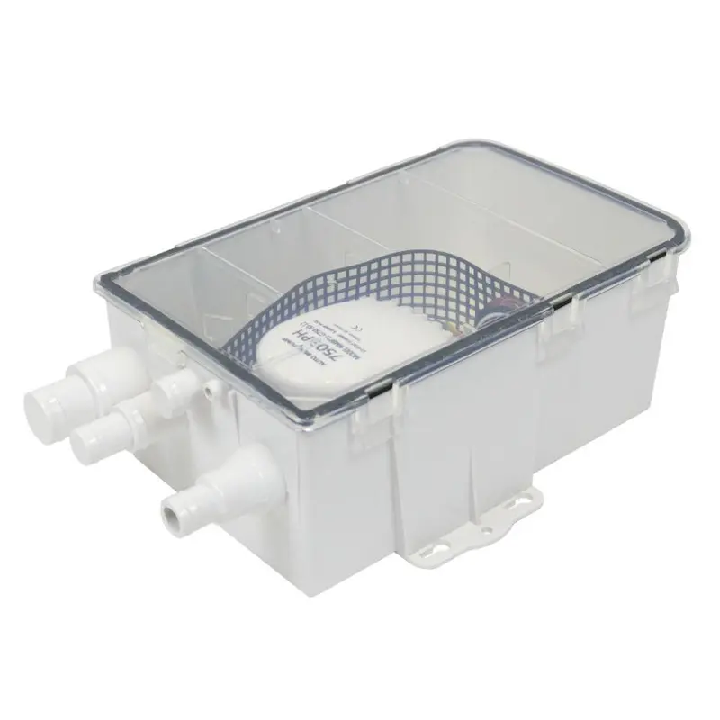 12V 750GPH Shower Sump Pump – Multiport Discharge, Compact Design for Marine Sanitation Systems