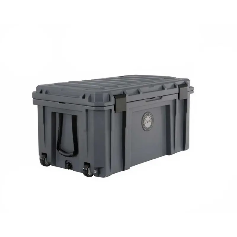 169-Quart Wheeled D.B.S. Dry Box – Dark Grey with Drain and Bottle Opener