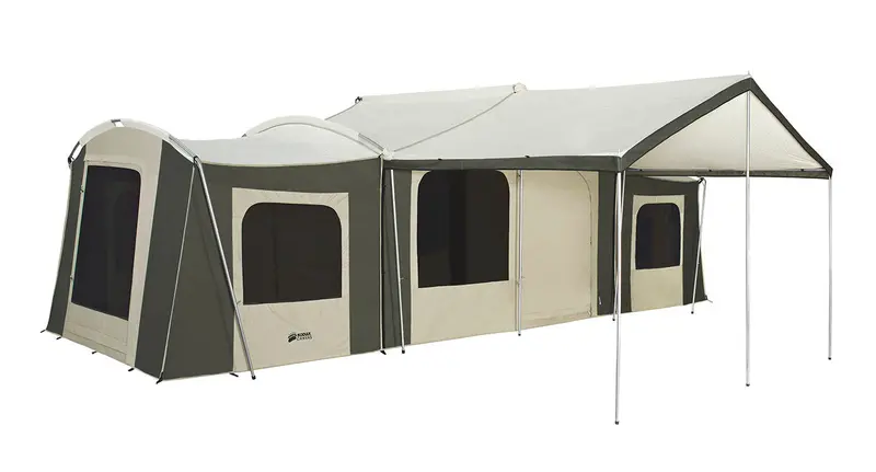 26′ x 8′ Grand Cabin Canvas Camping Tent with Awning