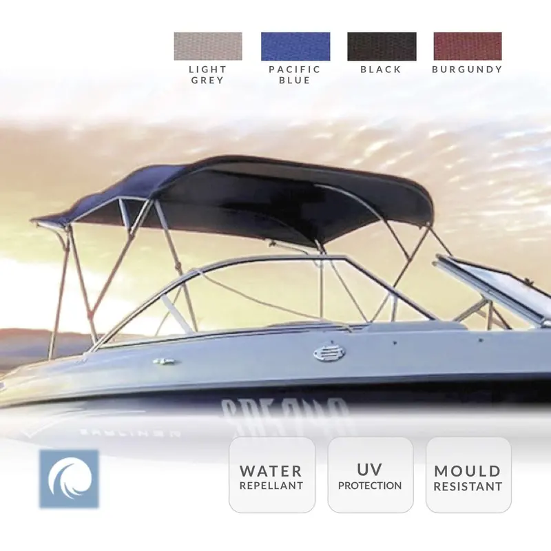 3-Bow Bimini Top Canopy – Adjustable Fit for 120–210cm Beam Widths, UV-Resistant Fabric