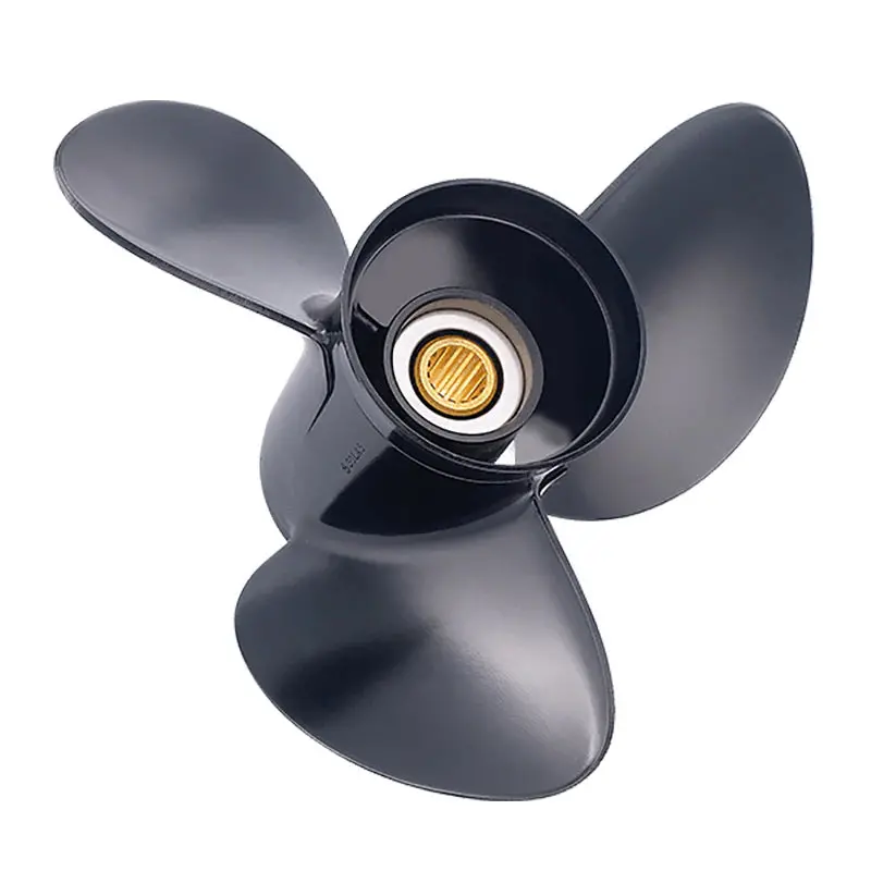 4-Blade Mercury-Compatible Propeller – 12.5″ × 19″, 15-Spline Aluminum Marine Prop