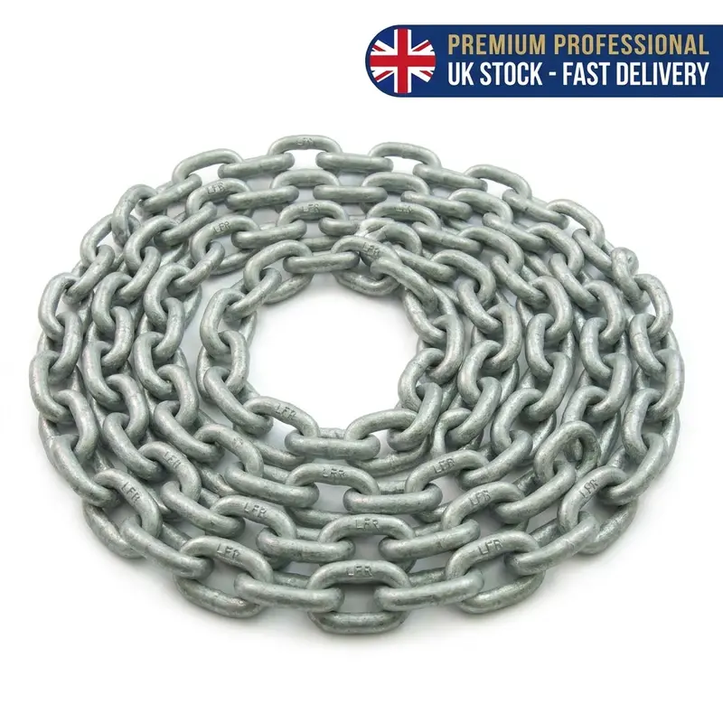 60-Meter DIN766 Grade 30 Hot-Dip Galvanized Anchor Chain – 8mm Calibrated Marine Chain