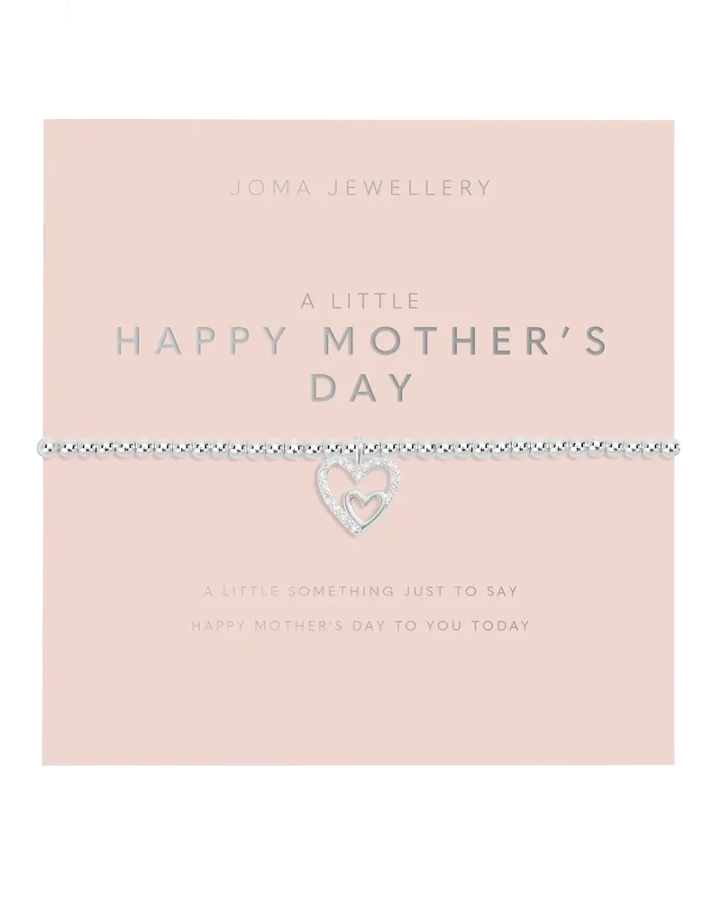 A Little Happy Mother’s Day Charm Bracelet – Polished Silver