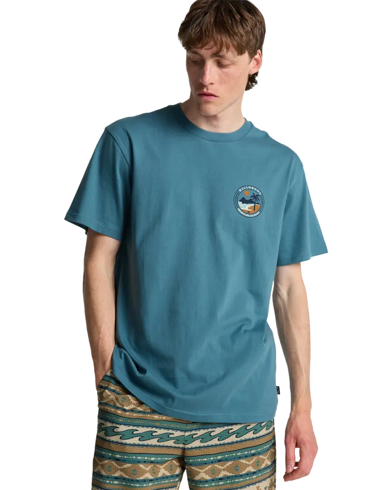 Adventure Division Rockies Cotton Tee in Vintage Blue