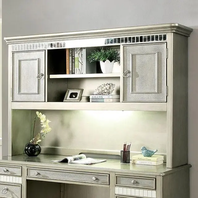 Aine Modern Computer Desk Hutch with Storage Shelves