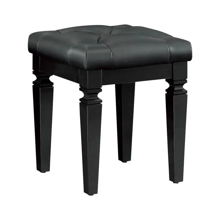 Allura Black Vanity Stool – Modern Makeup Seating