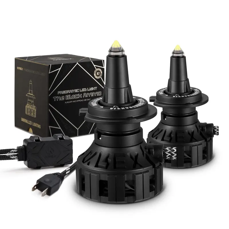AlphaRex Black Ammo Series Panoramic LED Bulbs – Sleek Low-Glare Option