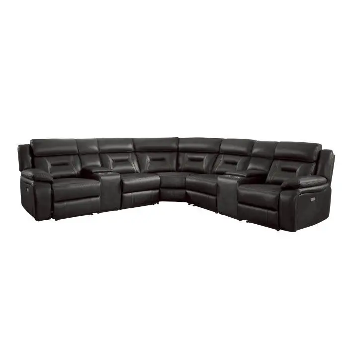 Amite 7-Piece Dark Gray Sectional Sofa Set