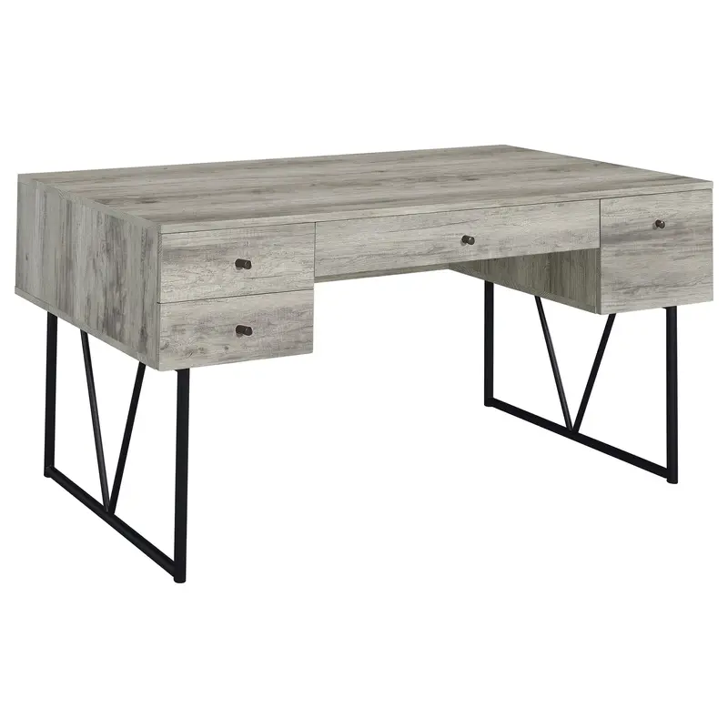 Analiese Grey Driftwood 4-Drawer Writing Desk