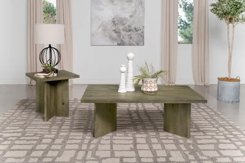 Andando Round Marble-Topped Coffee Table Set
