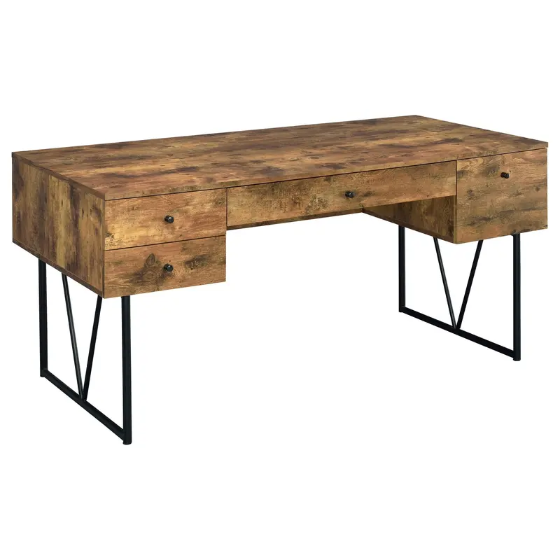 Antique Nutmeg Writing Desk – Analiese 4-Drawer Study Table