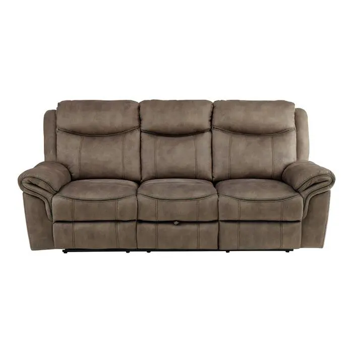 Aram Dark Brown Double Glider Reclining Sofa – 8206NF-3