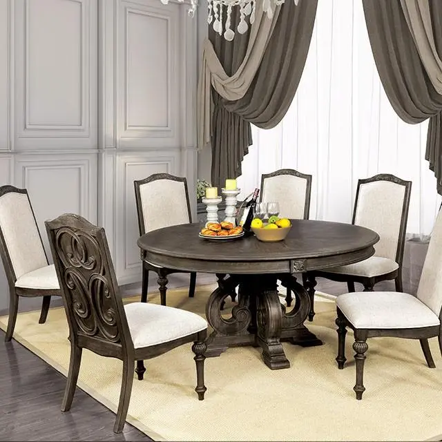 ARCADIA Rustic Round Dining Table – Natural Wood Finish