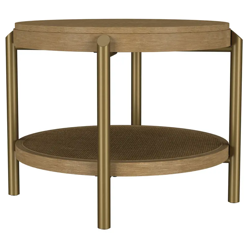 Arini Minimalist Wood End Table with Shelf