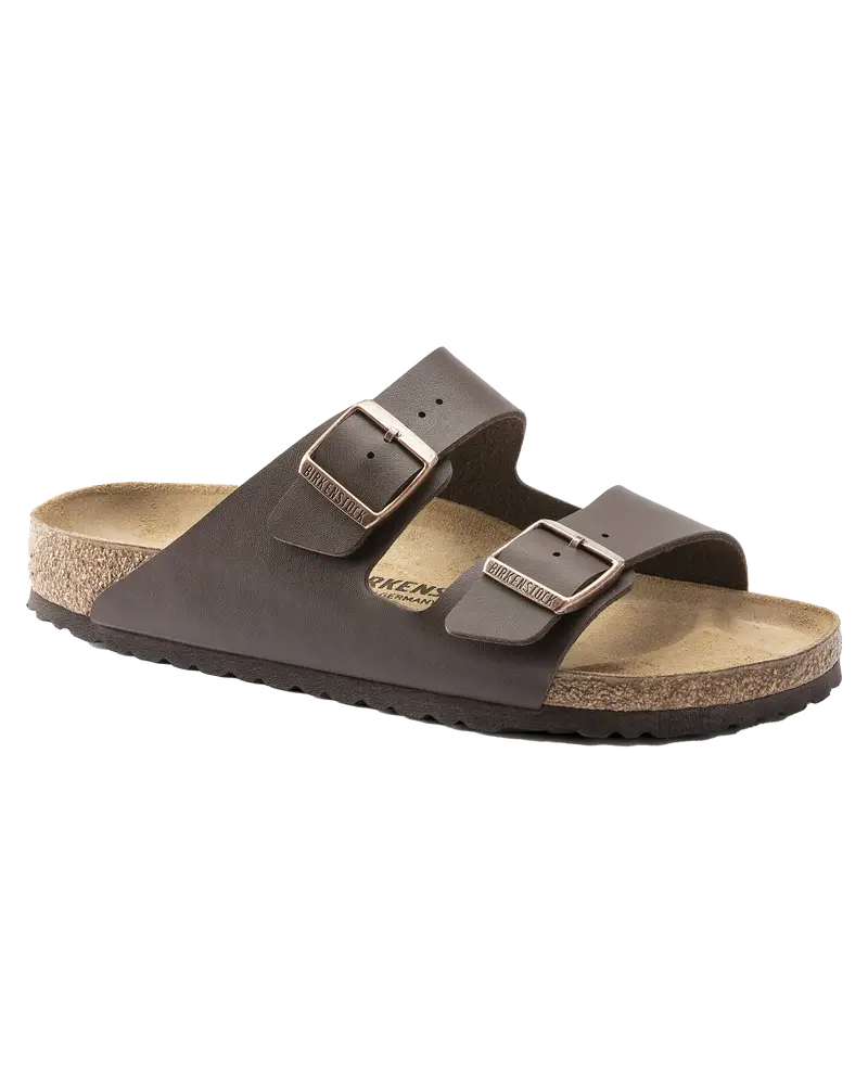 Arizona Natural Leather Sandals – Dark Brown Minimalist Design