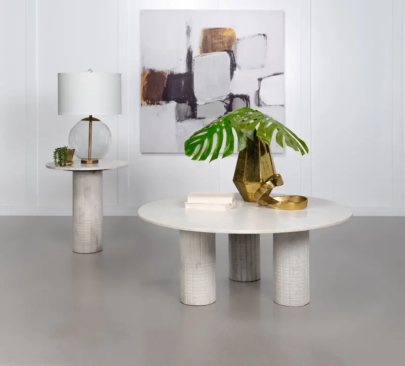 Astoria Industrial-Chic Coffee Table Set with Black Metal Frame
