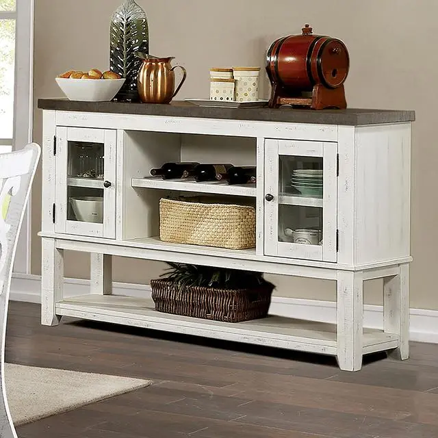 Auletta Gray Server Cabinet for Dining or Living Space