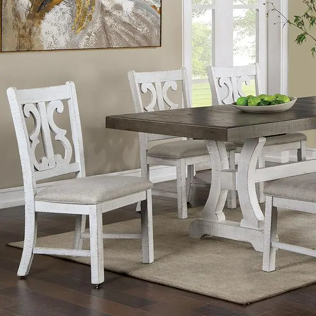 Auletta Rectangular Gray Dining Table – Modern Farmhouse Style