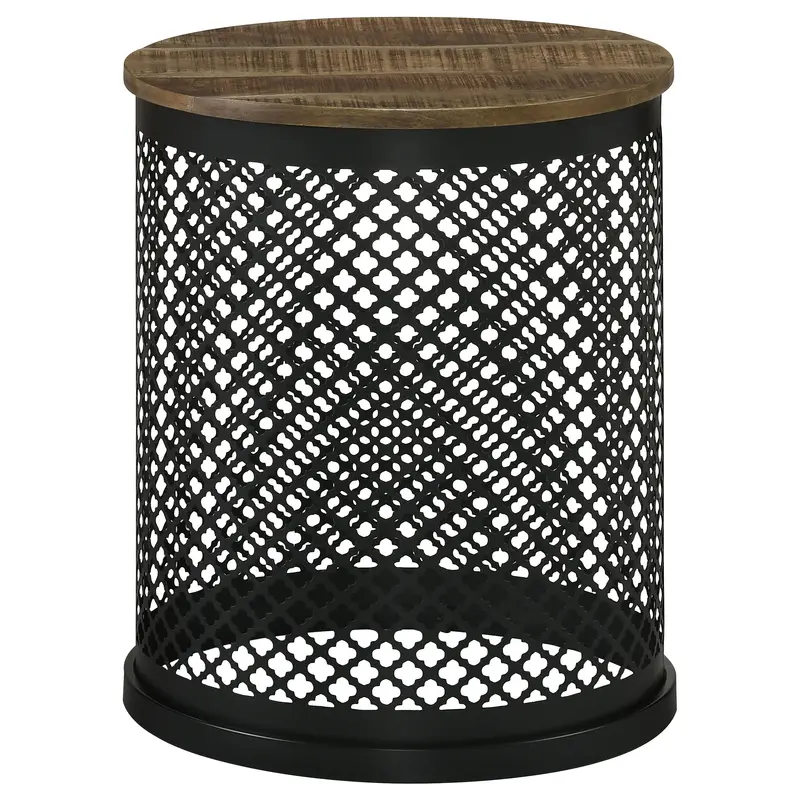 Aurora Sleek Metallic Side Table with Tempered Glass Top
