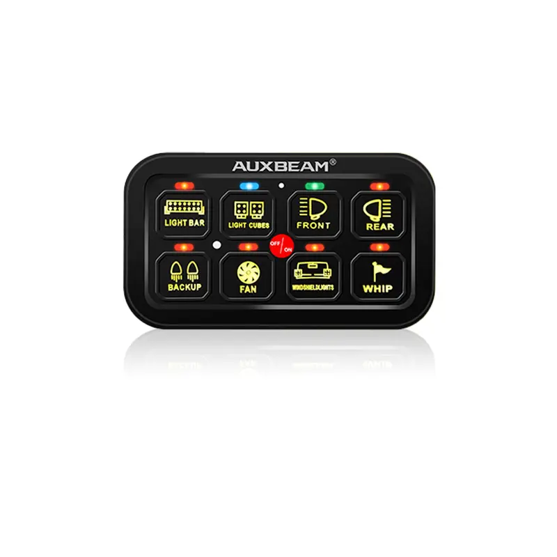 Auxbeam 8-Channel RGB Switch Panel with Backlit Buttons
