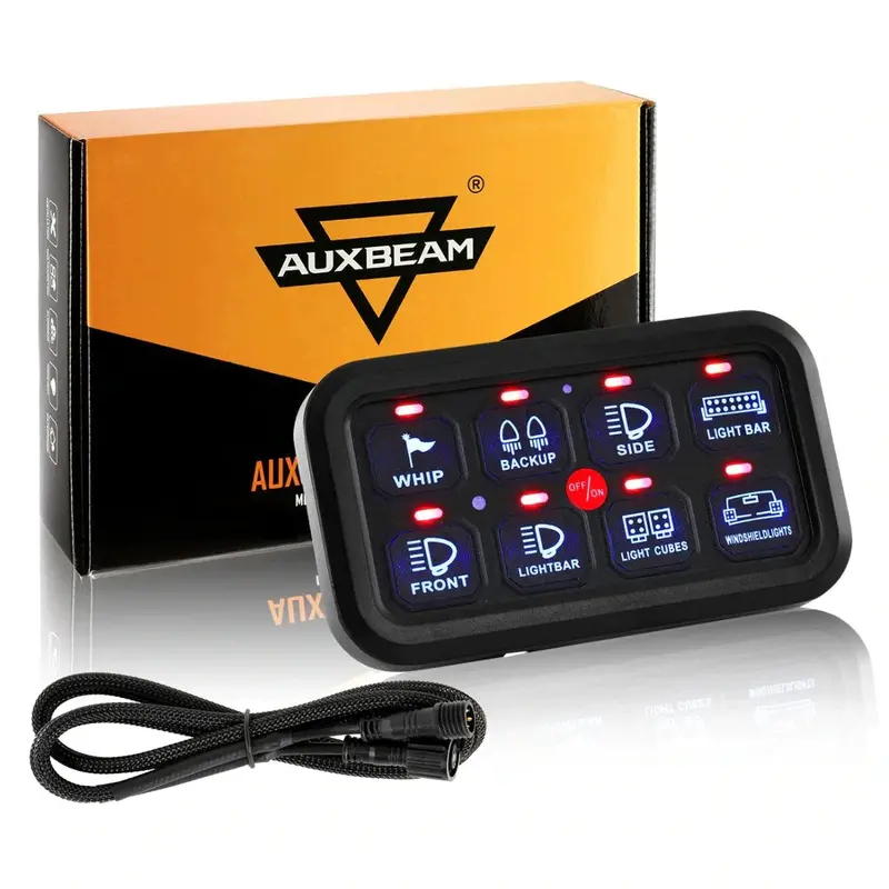 Auxbeam Dual-Side 8-Gang LED Switch Panel