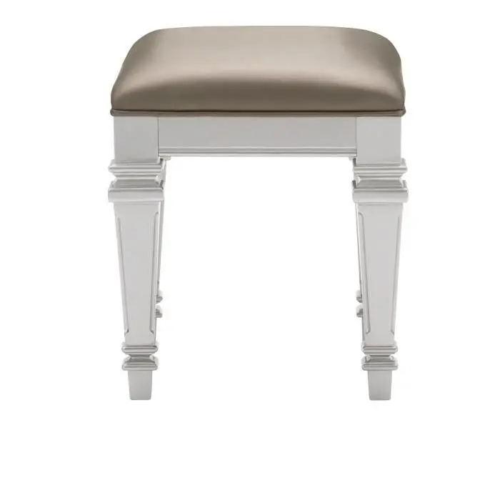 Avondale Silver Vanity Stool – Glamorous Seating for Dressing Area