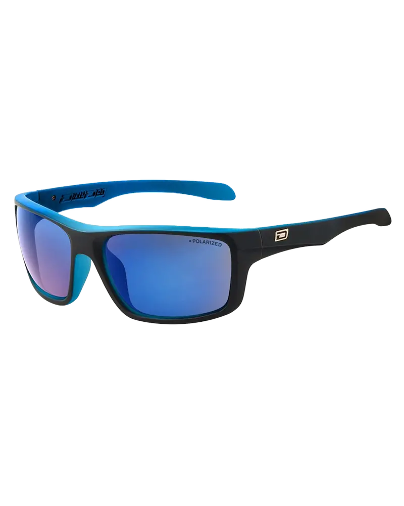 Axle Satin Black-and-Crystal Blue Polarized Sunglasses