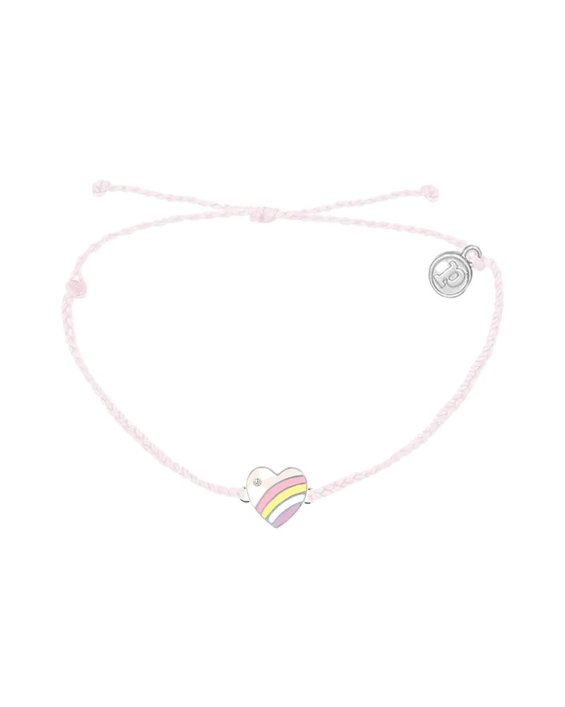Baby Pink Pastel Vintage Heart Charm Bracelet