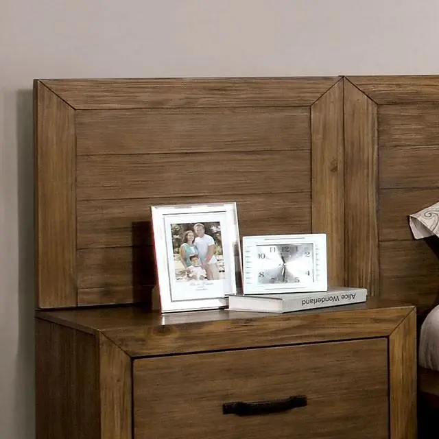 Bairro Pier-Style Nightstand with Drawers and Open Compartment