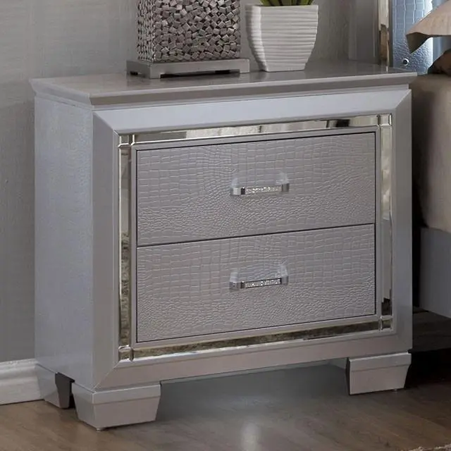 Bellanova Silver Contemporary Nightstand