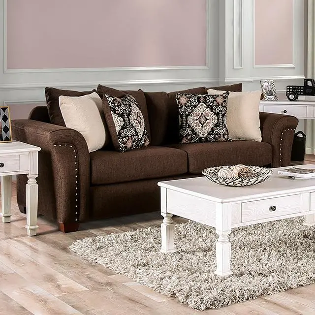BELSIZE Chocolate and Tan Two-Tone Sofa