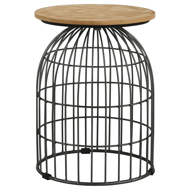Bernardo Round Side Table with Marble Top