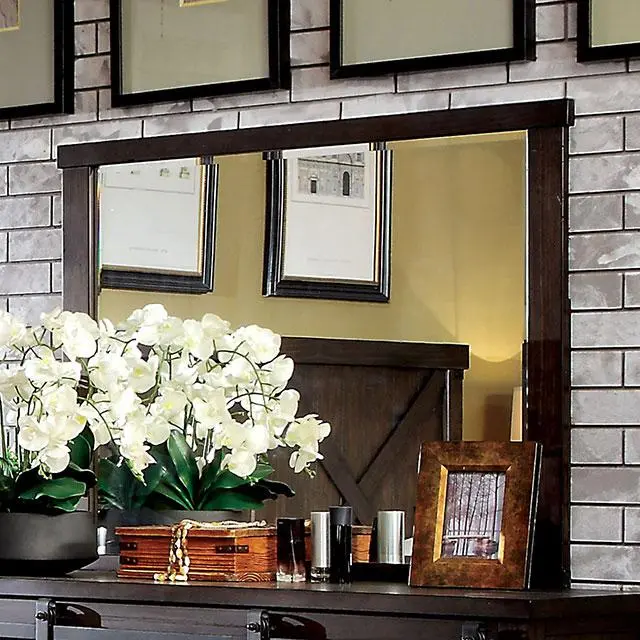 BIANCA Dark Walnut Framed Wall Mirror