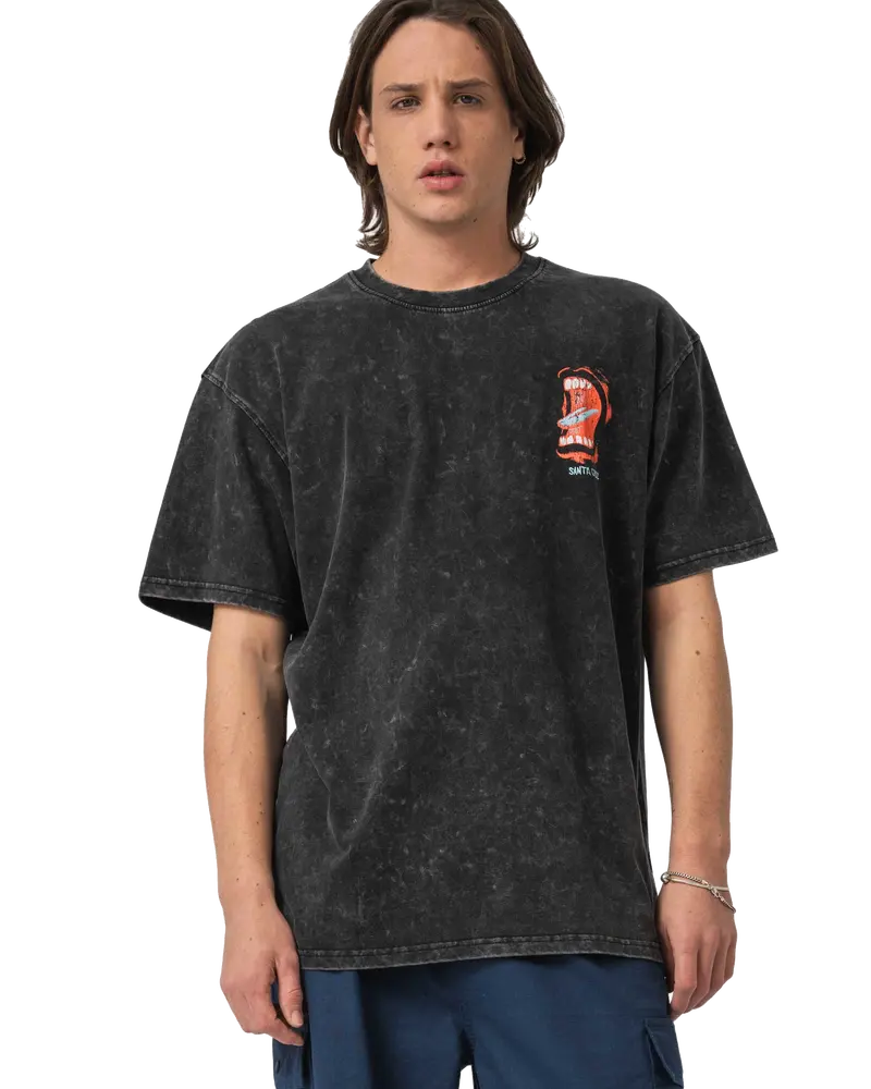 Black Acid Wash Vintage Screaming Connect T-Shirt