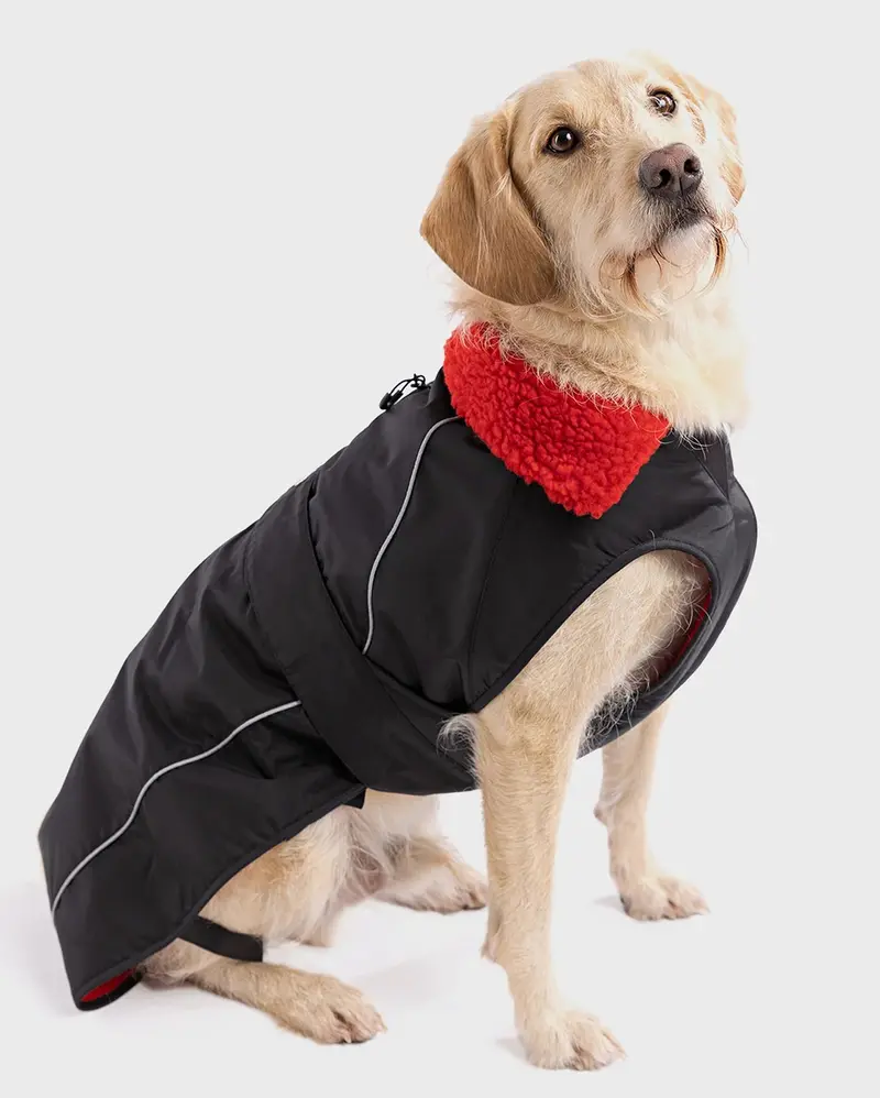 Black and Red Dog Dryrobe Towel Robe for Pets