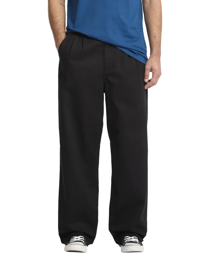 Black Baggos Pleat Trousers