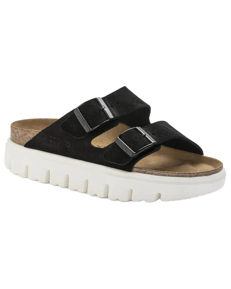Black Chunky-Platform Sandals Inspired by Papillio Arizona