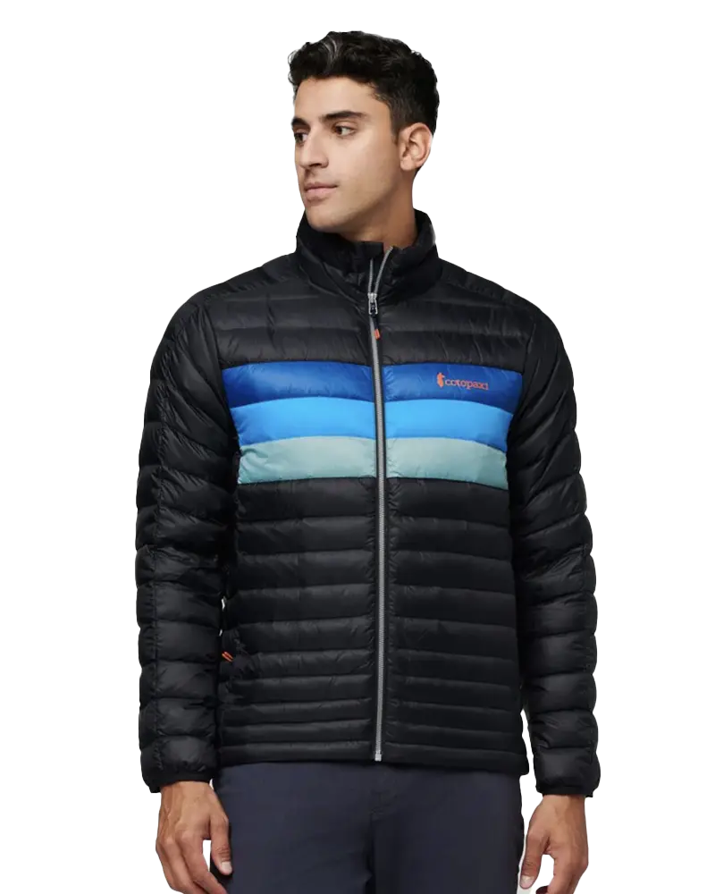 Black Fuego Down Jacket – Lightweight Insulated Outerwear with Pacific Stripe Accent