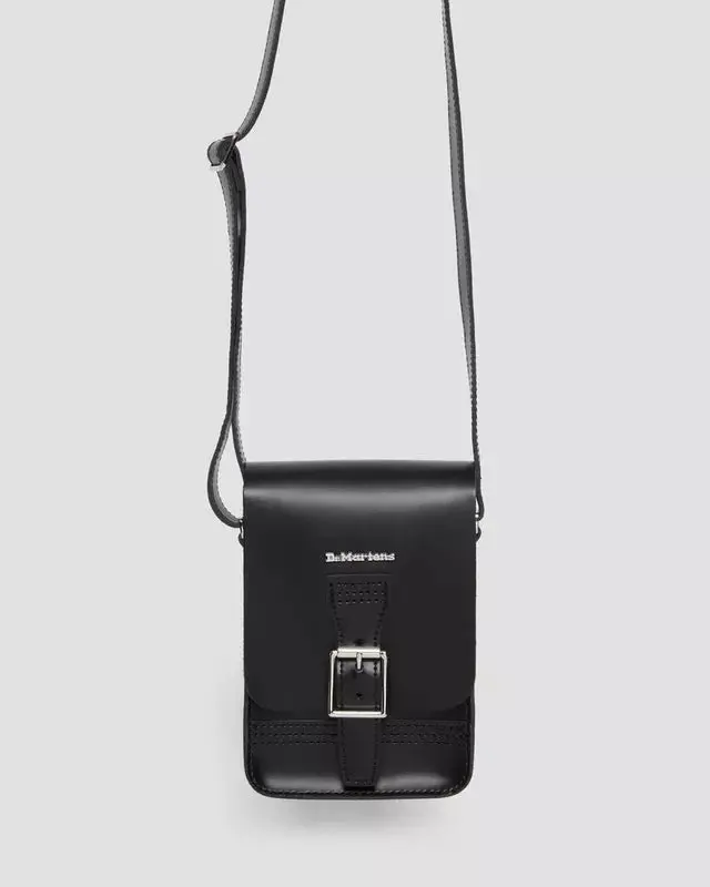Black Kiev & Smooth Leather Box Crossbody Bag – Structured Everyday Carry