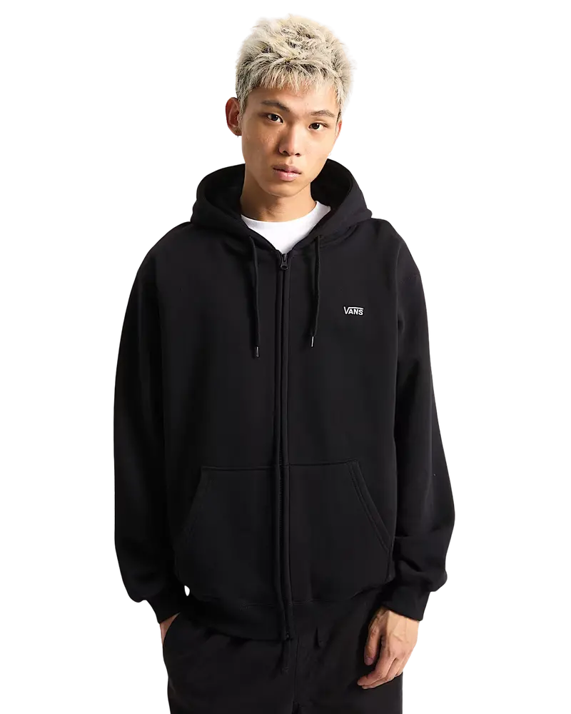 Black Left-Chest Zip Hoodie
