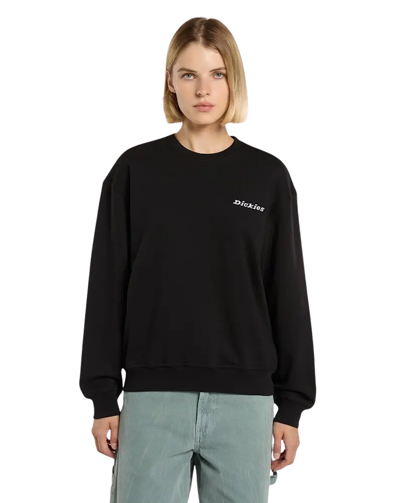 Black Loretto Oversized Crewneck Sweatshirt