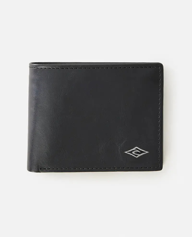 Black RFID-Blocking Diamond Wallet with Dual Compartment Design
