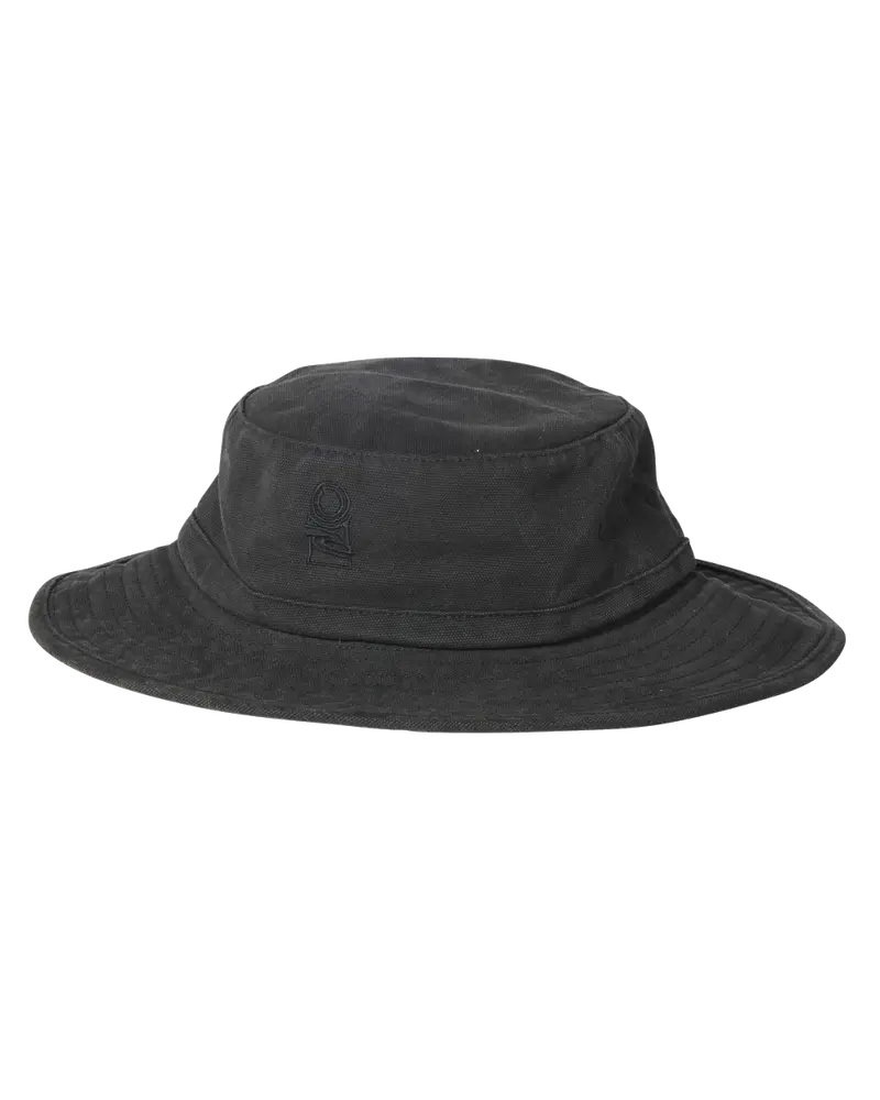 Black Search Canvas Wide-Brim Hat