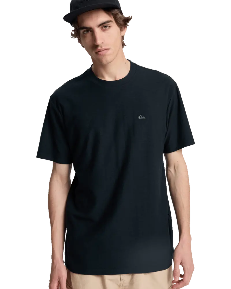 Black Slub-Knit Roundneck T-Shirt
