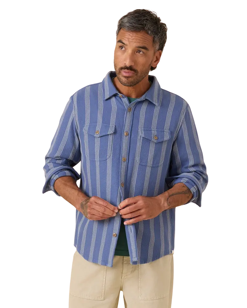 Blanket Shirt – Solimar Blue Skyline Stripe Design