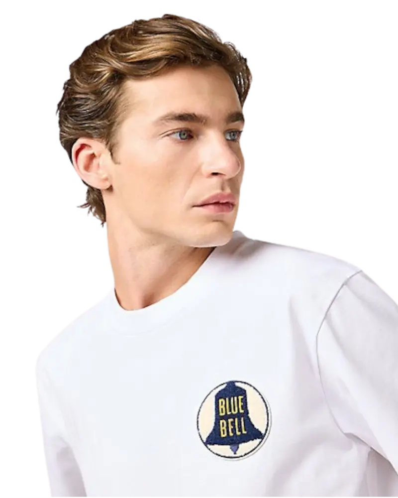 Blue Bell Crew Neck T-Shirt in Pure White