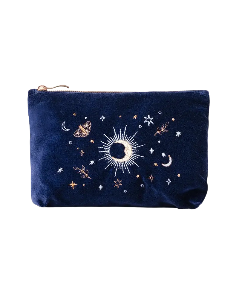 Boho Mysticism Small Zippered Pouch – Navy