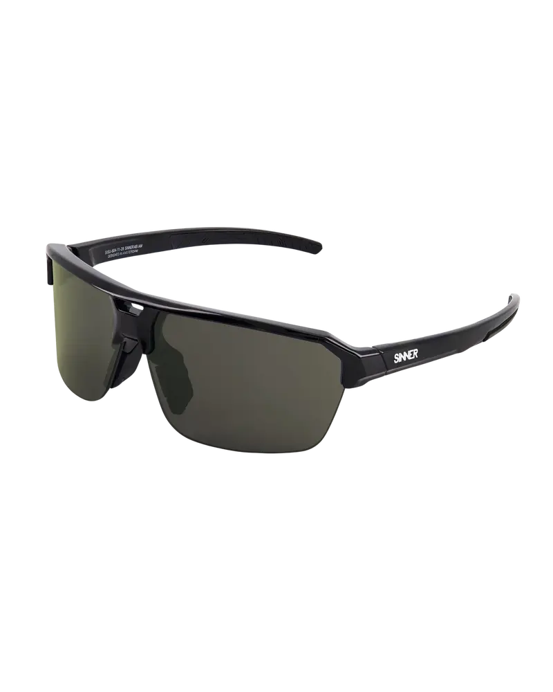 Bolt Sport Crystal Black Sunglasses with Green Accents