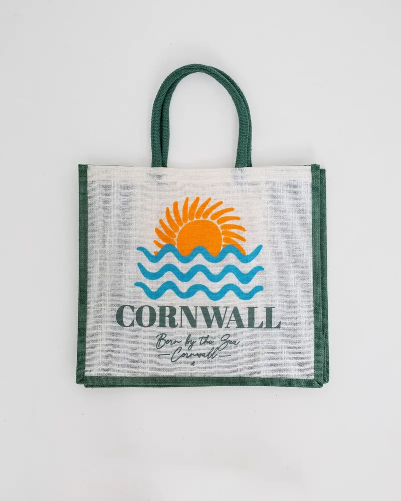 Born By The Sea Jute Shopping Bag – Off-White Cornwall Edition